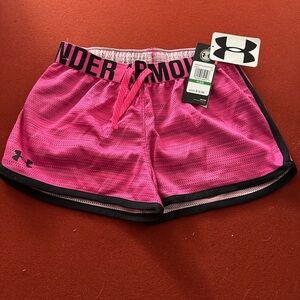 Under Armour Bright Pink Girls' Athletic Shorts